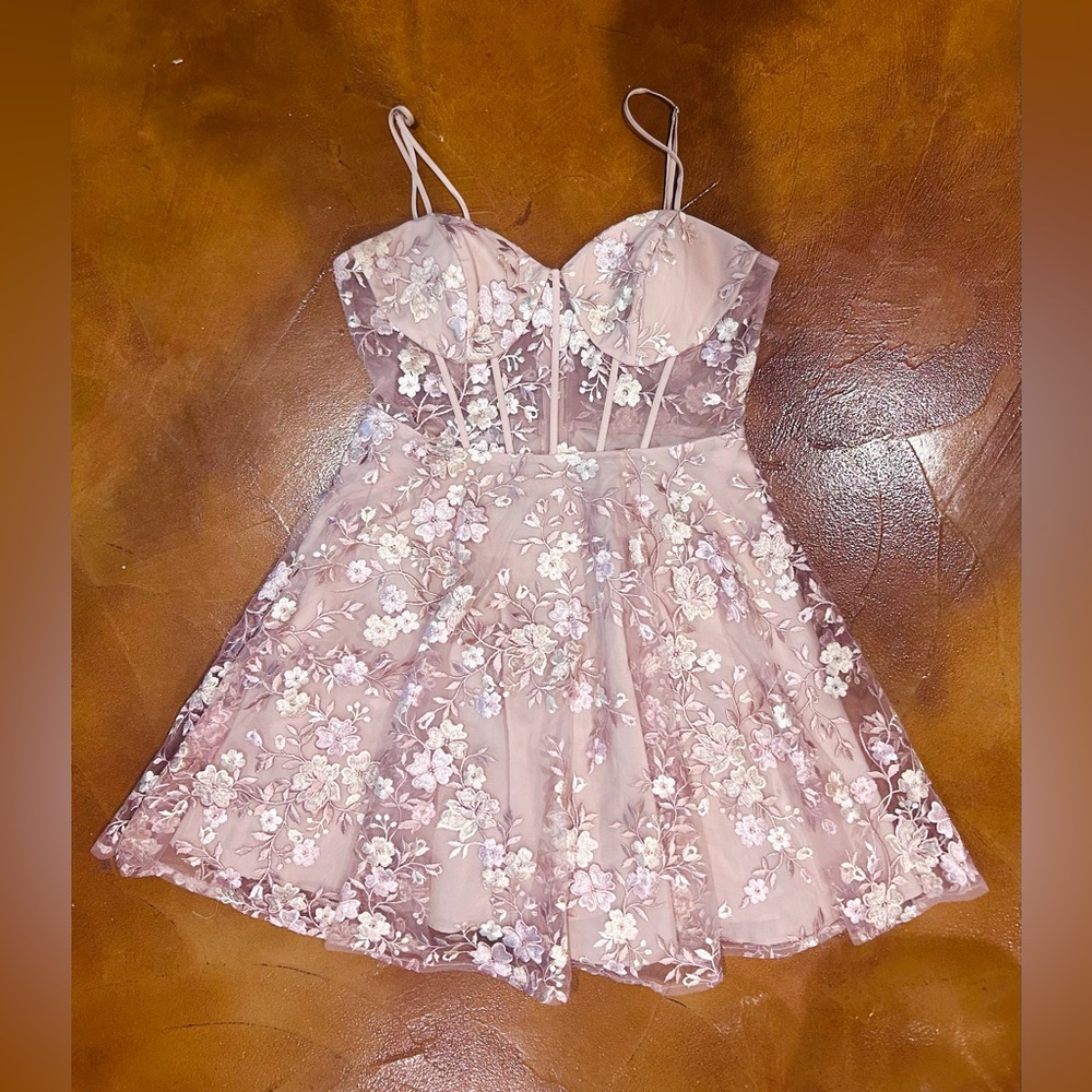 Elegant Floral Embroidered Midi Dress